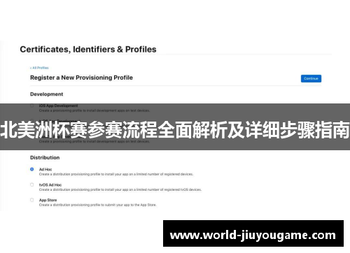 北美洲杯赛参赛流程全面解析及详细步骤指南